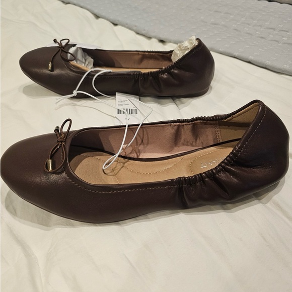 LANE BRYANT NWT Women’s Size 9 Brown Bakker Flats Dream Cloud Bow - Picture 5 of 8